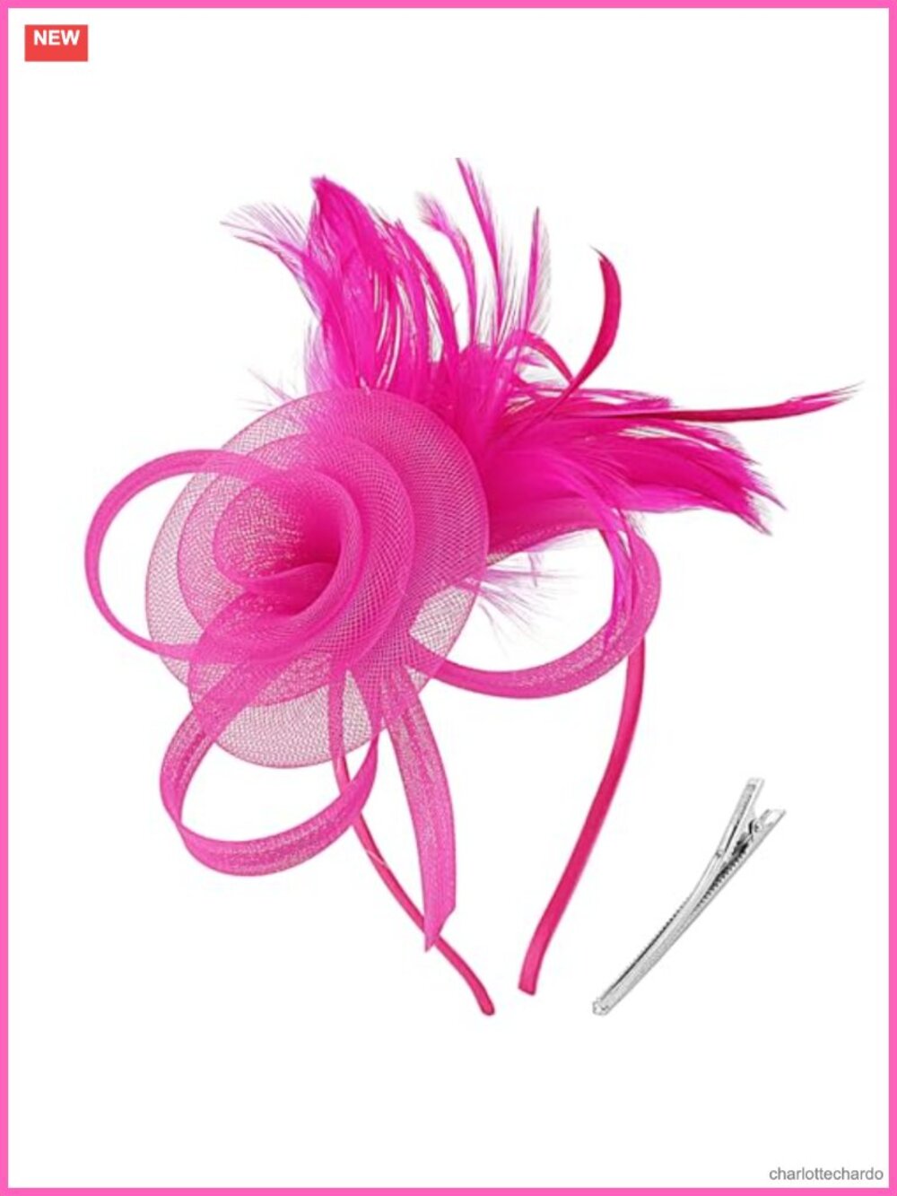 Women Fascinator Hat Feather Flower Headband Clip Tea Party Headwear